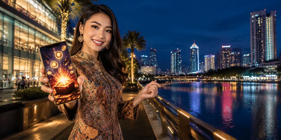 Pemain kasino mudah alih berbaju batik di Johor Bahru
