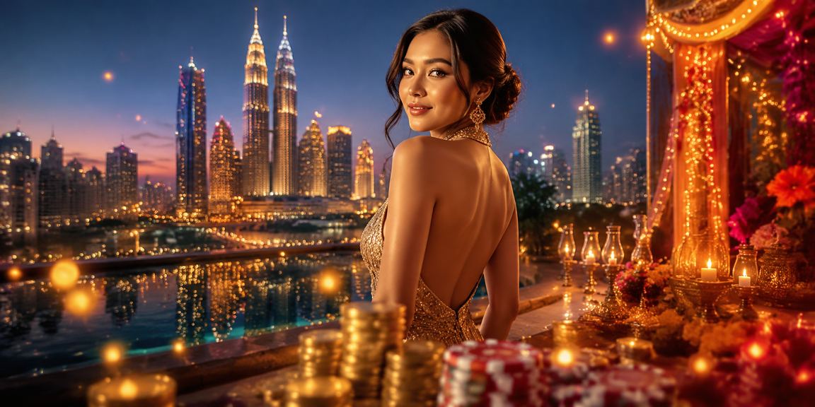 Suasana kasino langsung bergaya Malaysia di Kuala Lumpur dengan dealer sebenar